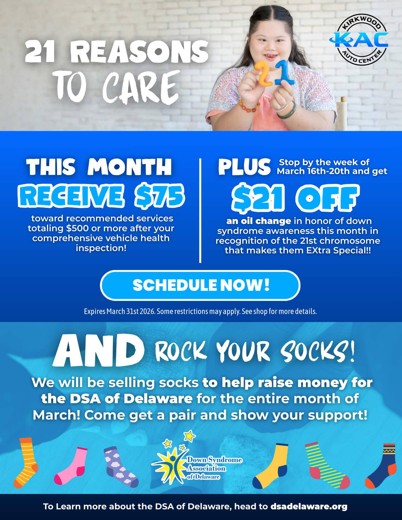 21 Reasons to Care March Service Event Promotion
